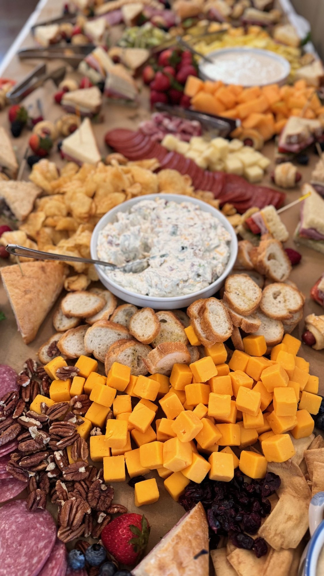 A Silver Sycamore catering spread laid out for a group